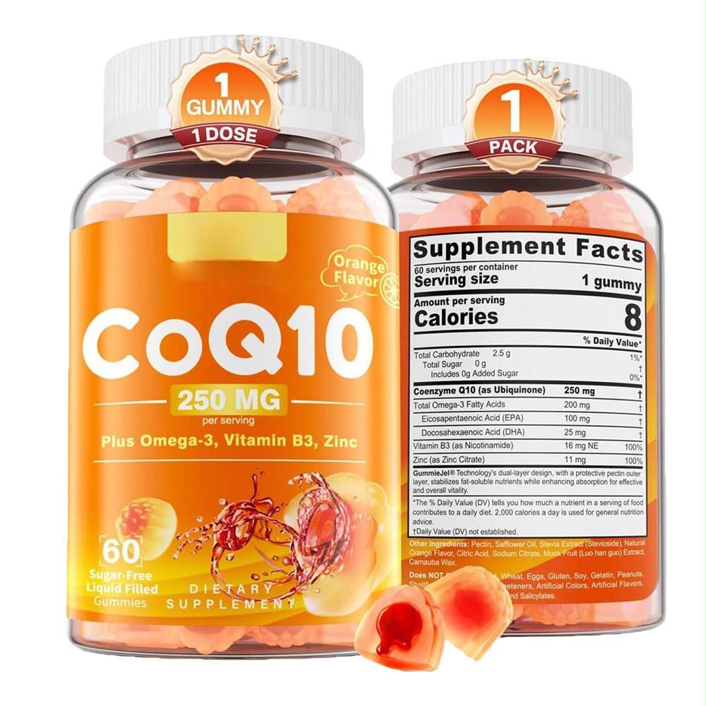 CoQ10 Gummies 250mg Plus Omega-3, Vitamin B3 & Zinc